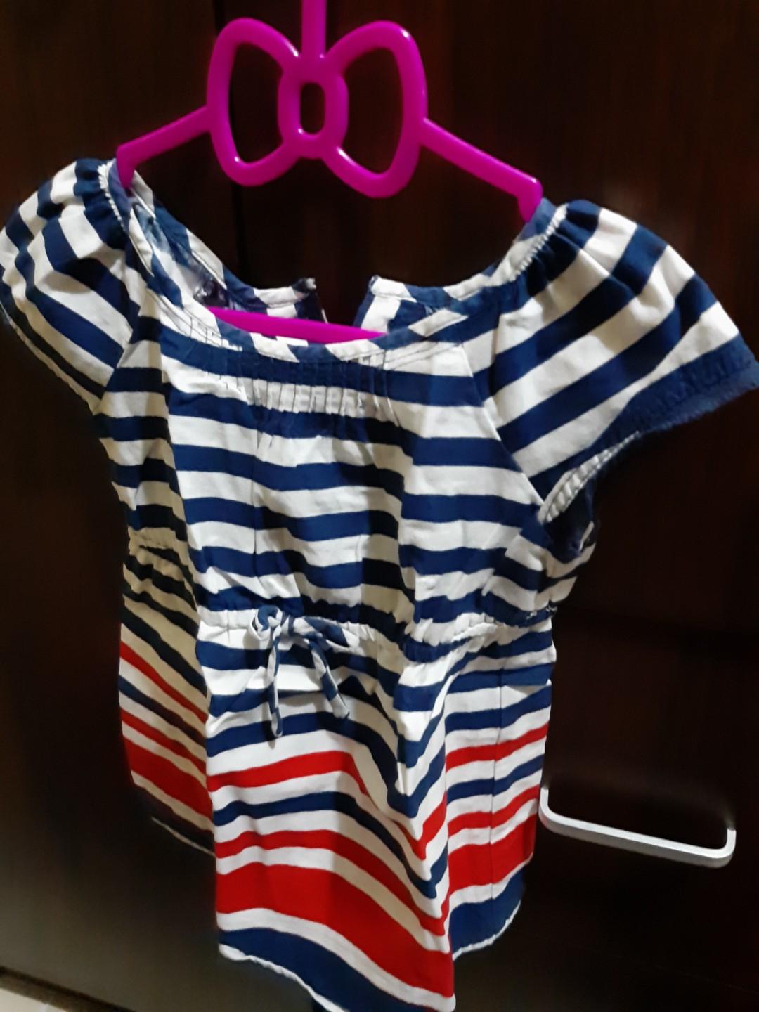 Old Navy Blue White Stripes Dress Babies Kids Babies Apparel On Carousell