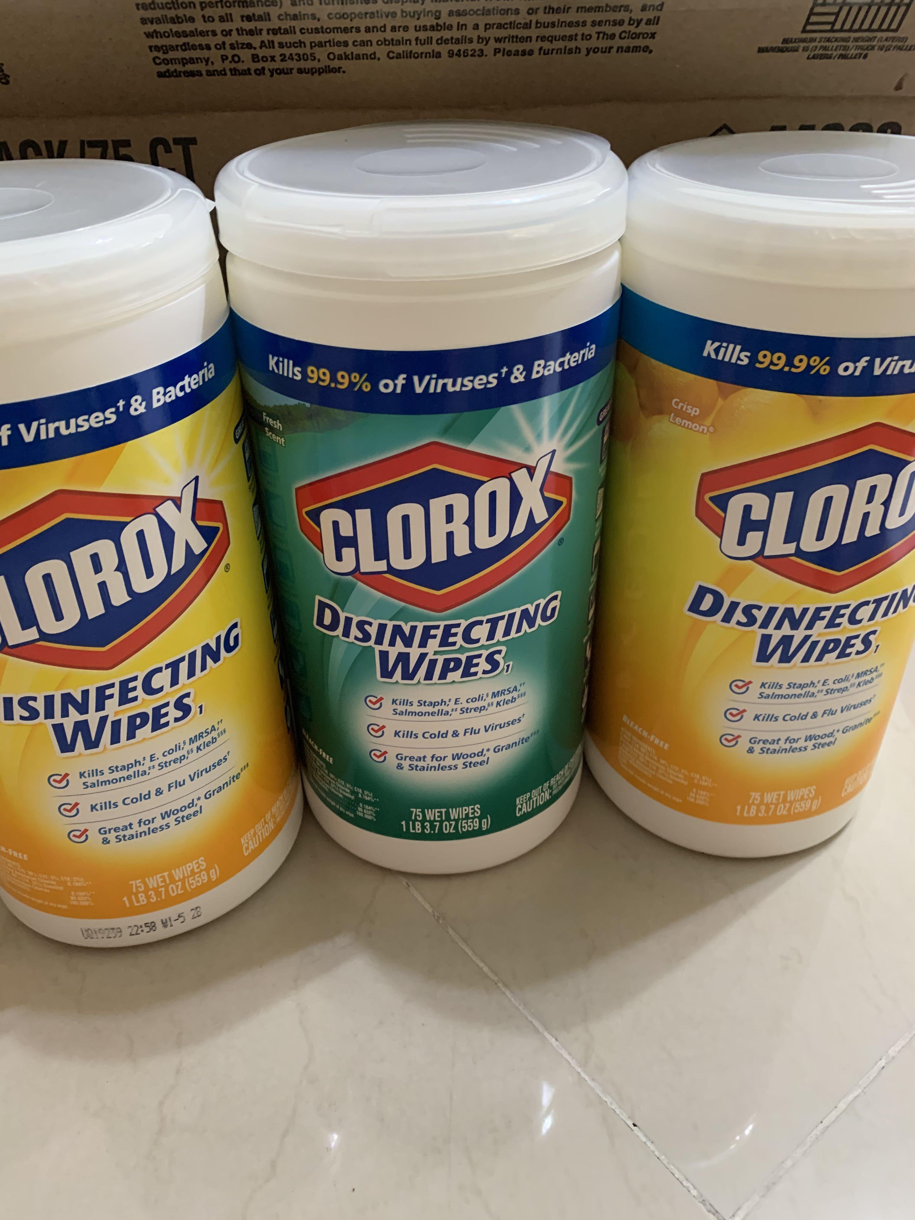 Pack Of 3 Clorox Disinfecting Wipes Bleach Free Cleaning Wipes 75 Count Pack Of 3 Total 225 Wipes Home Appliances Cleaning Laundry On Carousell