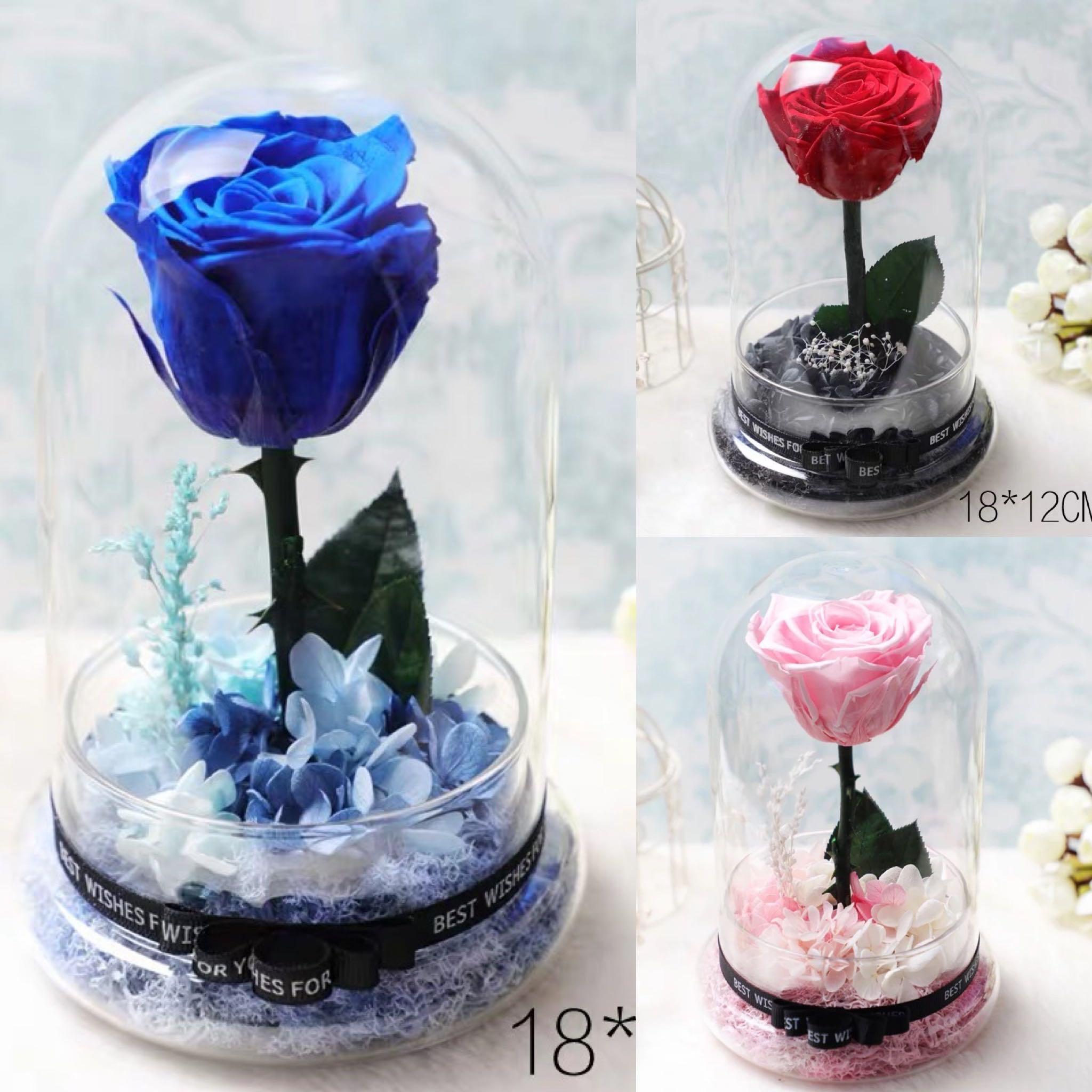 Preserved Flowers Set 2 Preserved Roses Flowers Dome Roses For Love