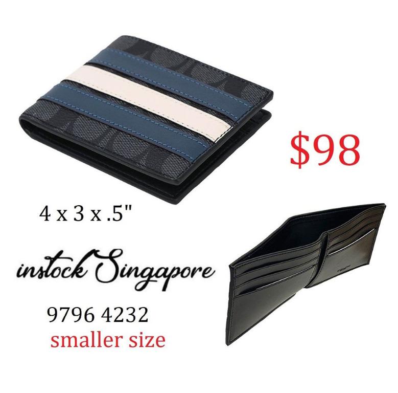 READY STOCK authentic new Coach SLIM BILLFOLD WALLET IN SIGNATURE CANVAS WITH VARSITY STRIPE COACH F26173 Luxury Bags Wallets on Carousell
