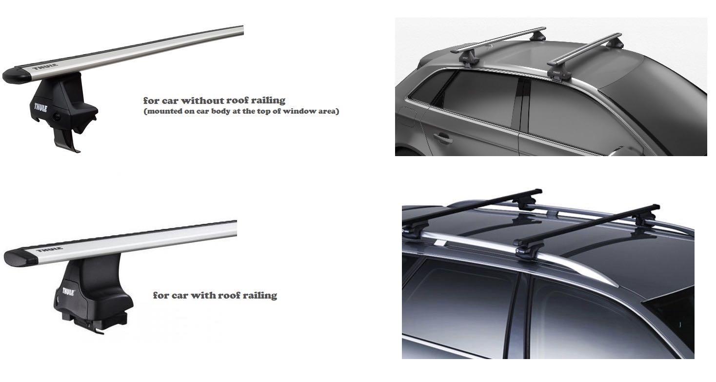 Sportrack Roof Cargo Box W Thule Roof Rail And Foot Pack Car Accessories On Carousell