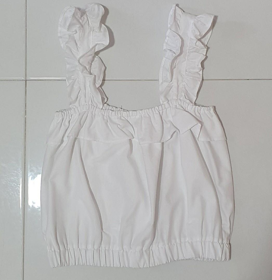 white crop top ruffle