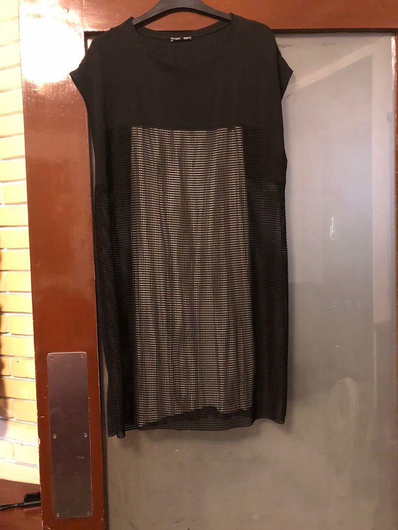ZARA BASIC sheer black and white casual dress (Category: Dresses) located in Pasig City. Submitted by preloved_ramen21 (Listing ID 279749441, Image 1). Description: Brand: ZARA Size: Medium Color: black and white Condition: used once Measurement: Bust: 34-36” Waist: 34-36” sheer black top fits loosely on top of white inner wear.