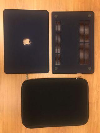 Macbook Pro Navy Blue Case and Sleeve 15”