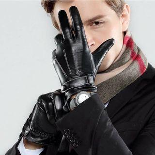 MenMotorcyle Leather Mitten Gloves