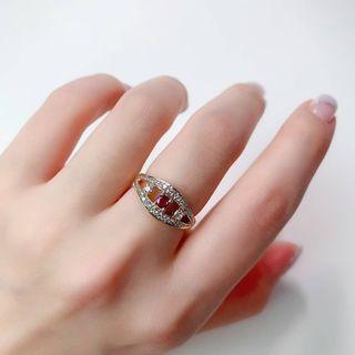 18k Yellow Gold Ruby Diamond Ring