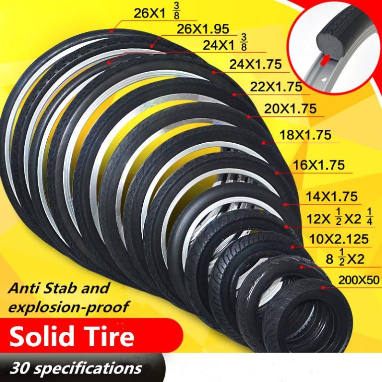24 inch x 1.95 Solid Bicycle Tire Tubeless Tyre Flat free Airless Anti Puncture free Riding MTB Road Bike Sports Equipment Bicycles Parts Parts Accessories on Carousell