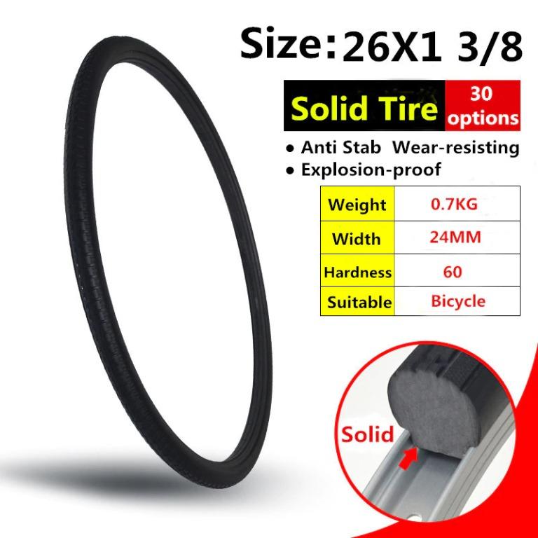 26 inch x 1 3 8 Bicycle Solid Tubeless Tyre Tire Flat free Airless