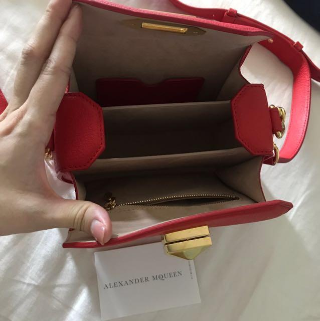 Alexander McQueen red box bag Women s Fashion Bags Wallets
