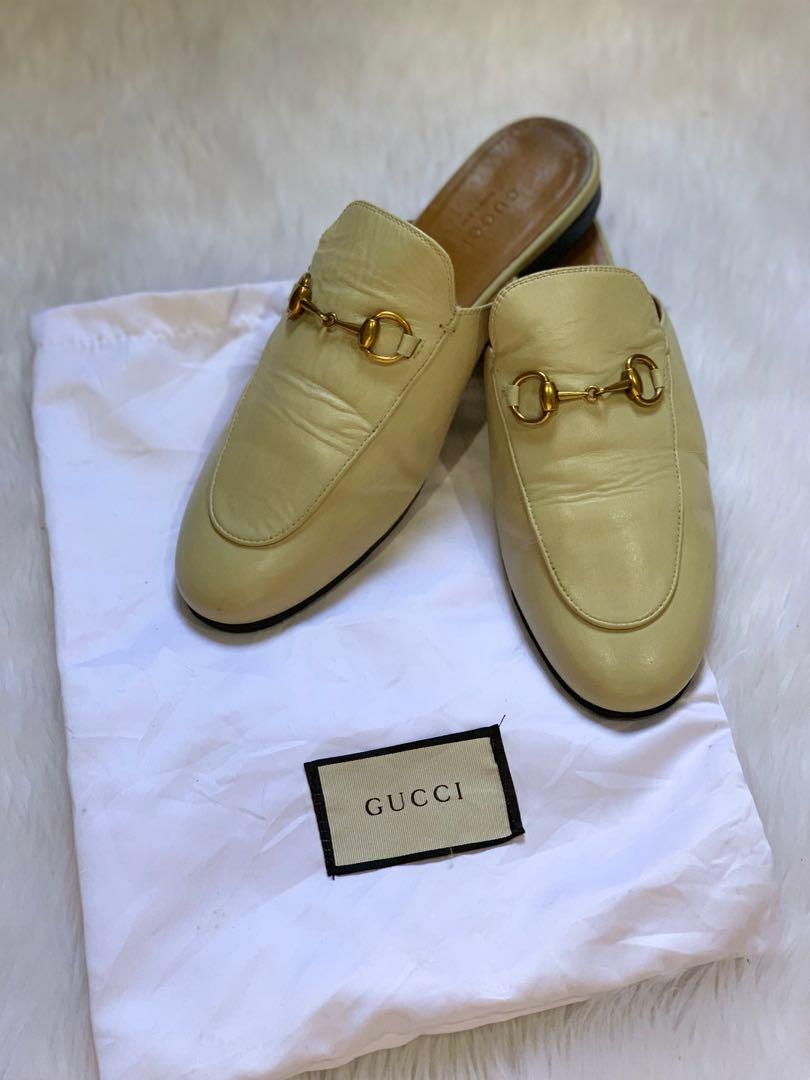 cream gucci mules