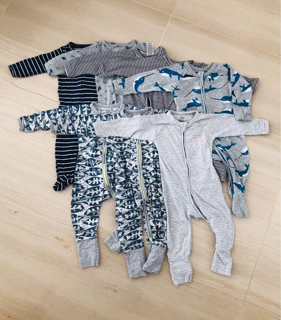 zip sleepsuits baby boy