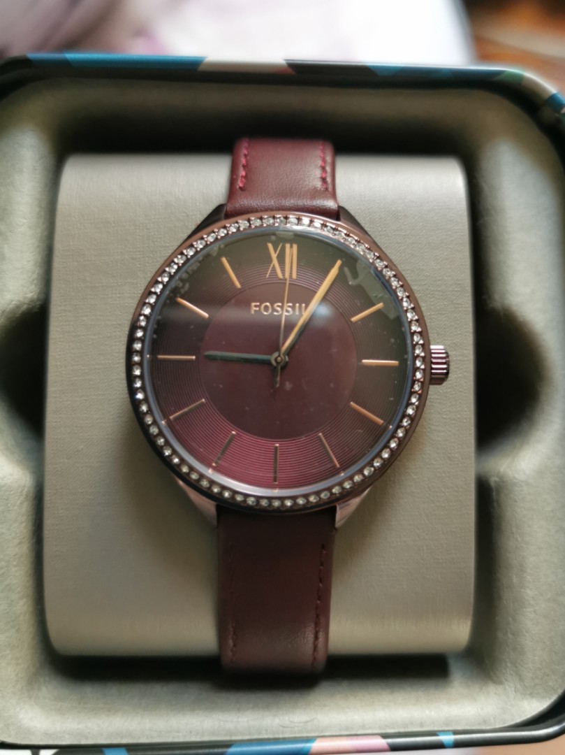 Fossil watch maroon hot sale