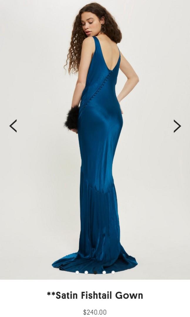 satin fishtail dress
