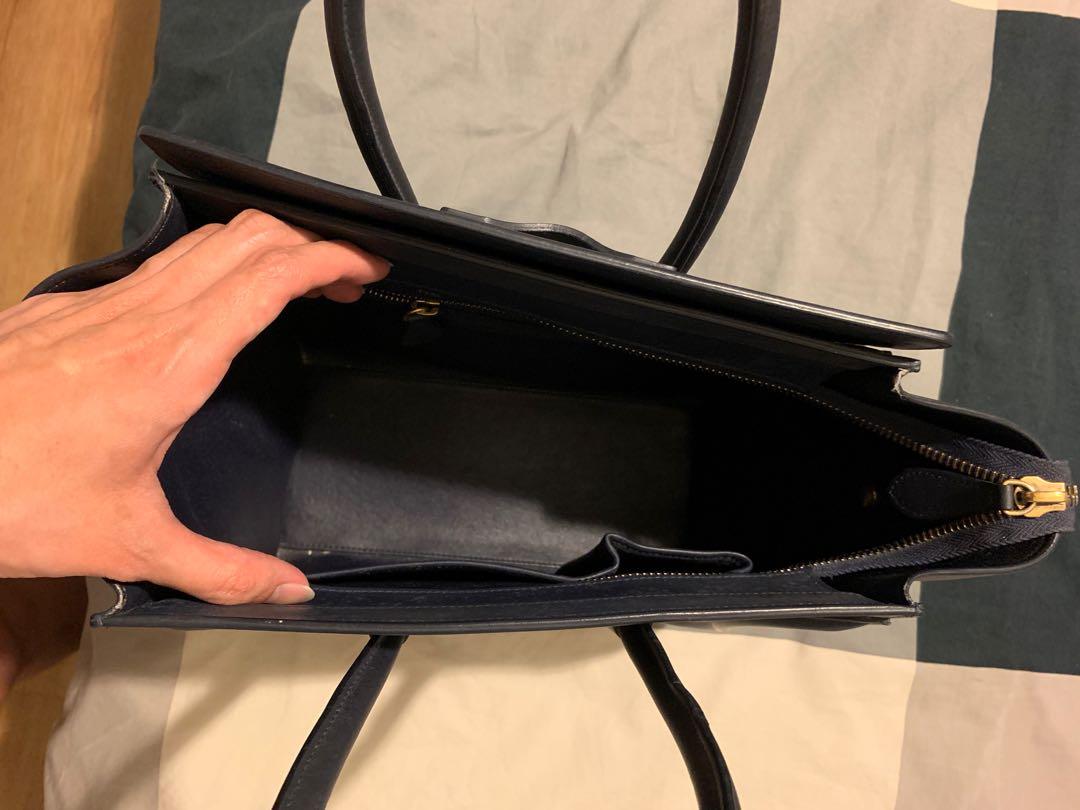 Celine micro luggage hotsell handbag in drummed calfskin