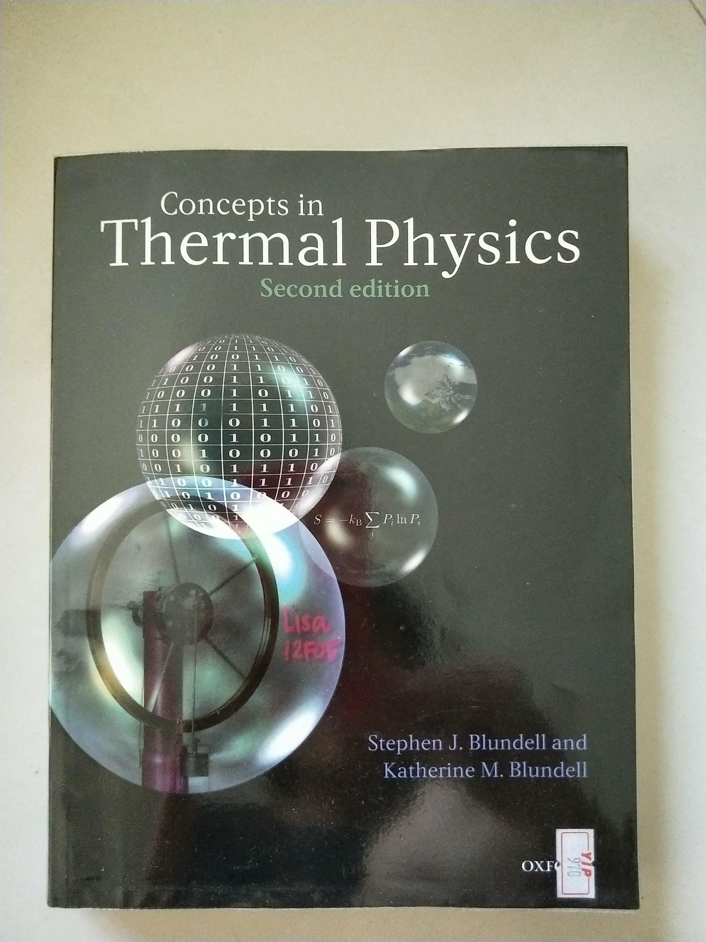 University Textbook Concepts In Thermal Physics Books Stationery Textbooks Tertiary On Carousell