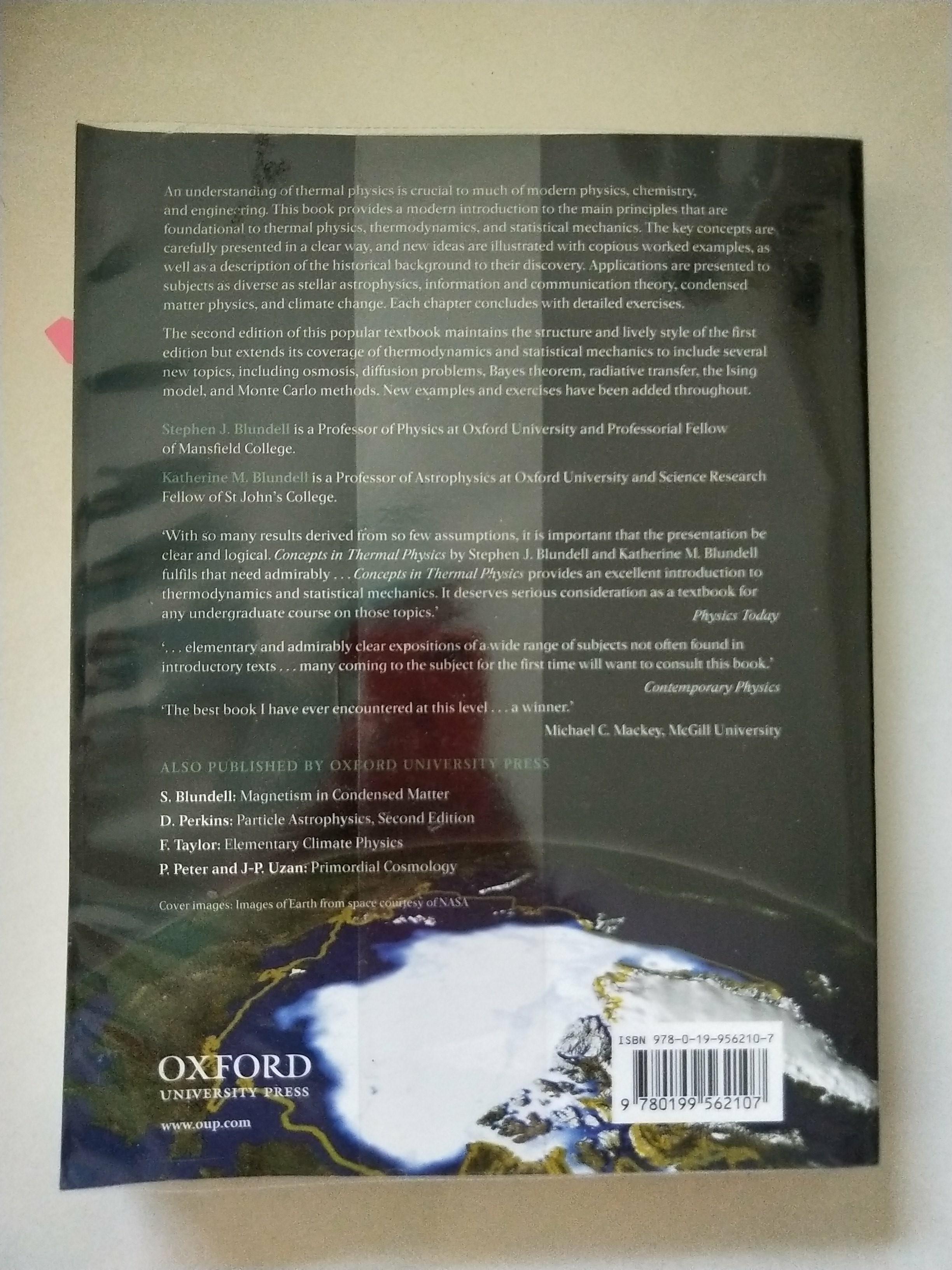 University Textbook Concepts In Thermal Physics Books Stationery Textbooks Tertiary On Carousell