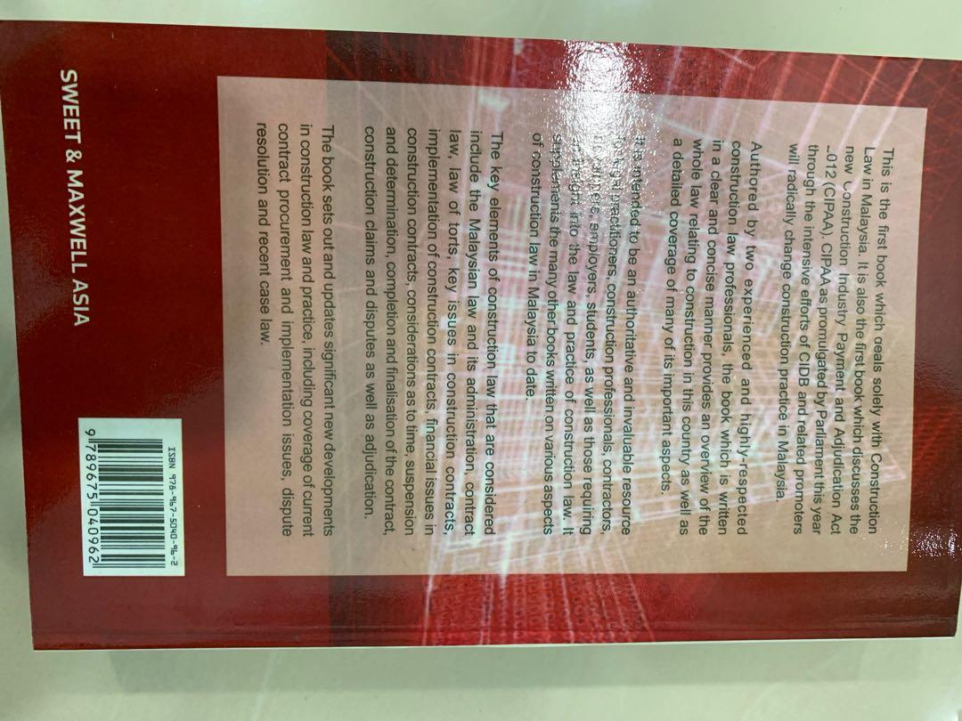 Construction Law In Malaysia Textbooks On Carousell