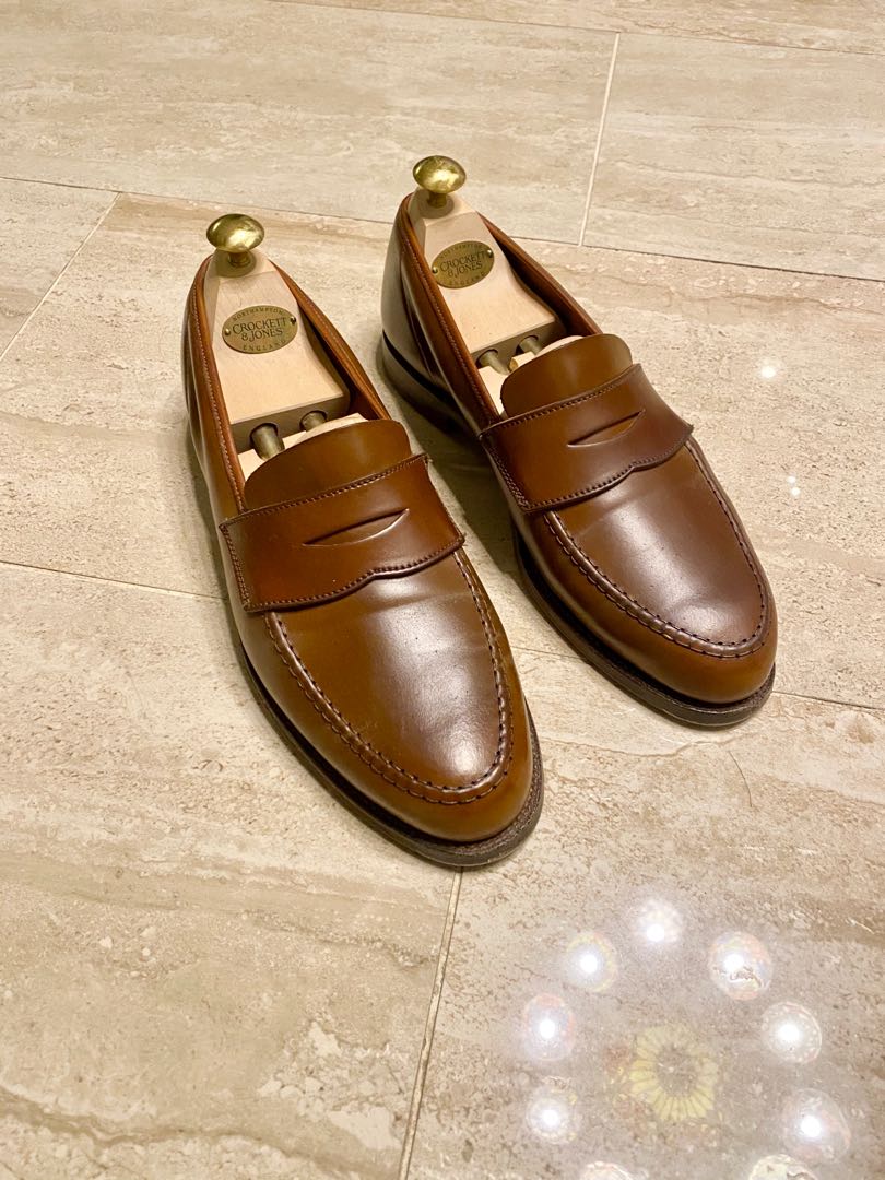 Whisky cordovan penny loafers