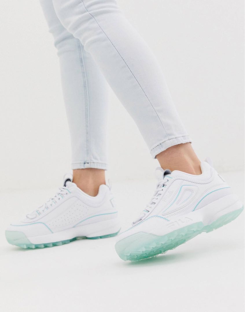 Fila Disruptor II White Ice Blue Sole 