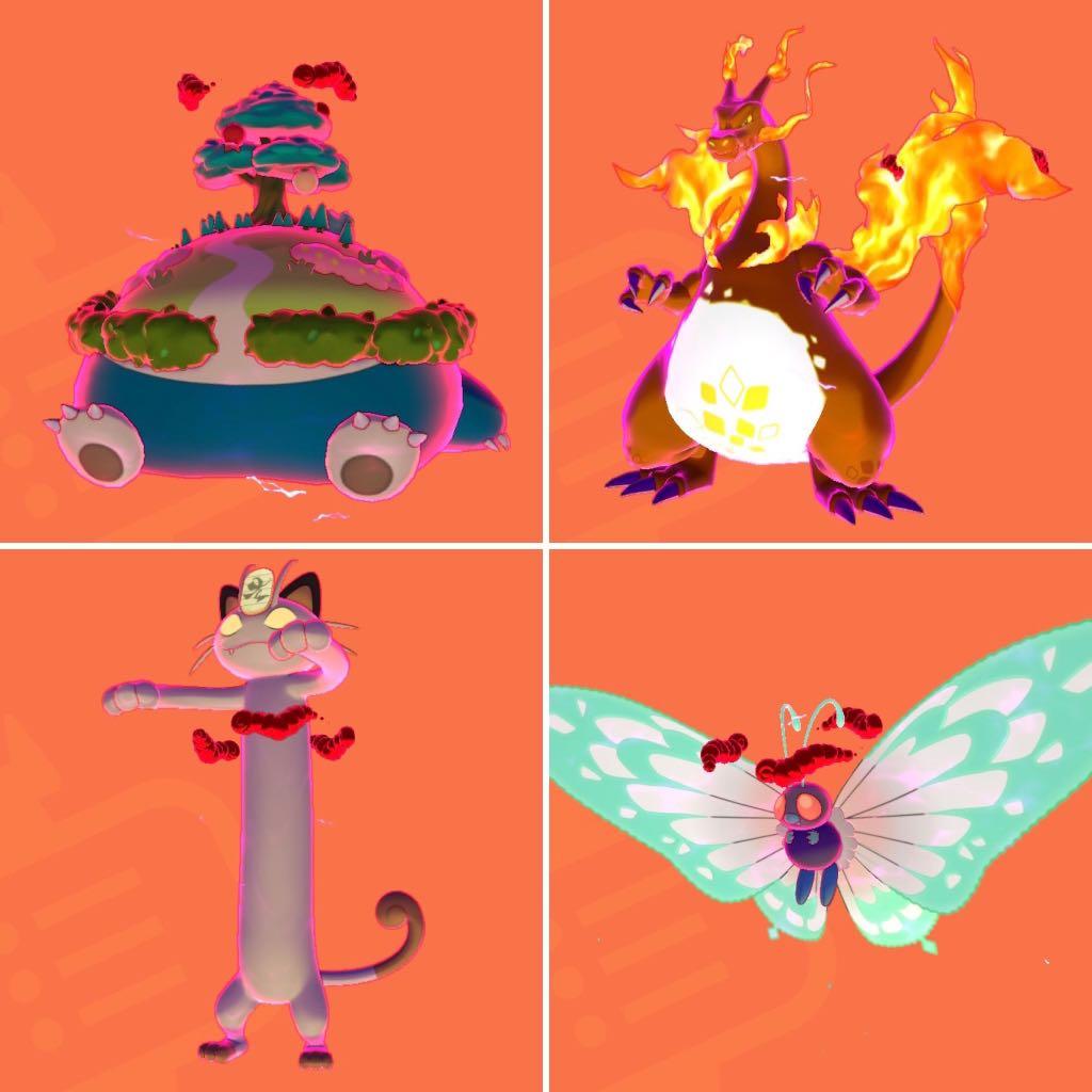 Gigantamax Pokemon (Snorlax, Charizard, Meowth, Butterfree ...