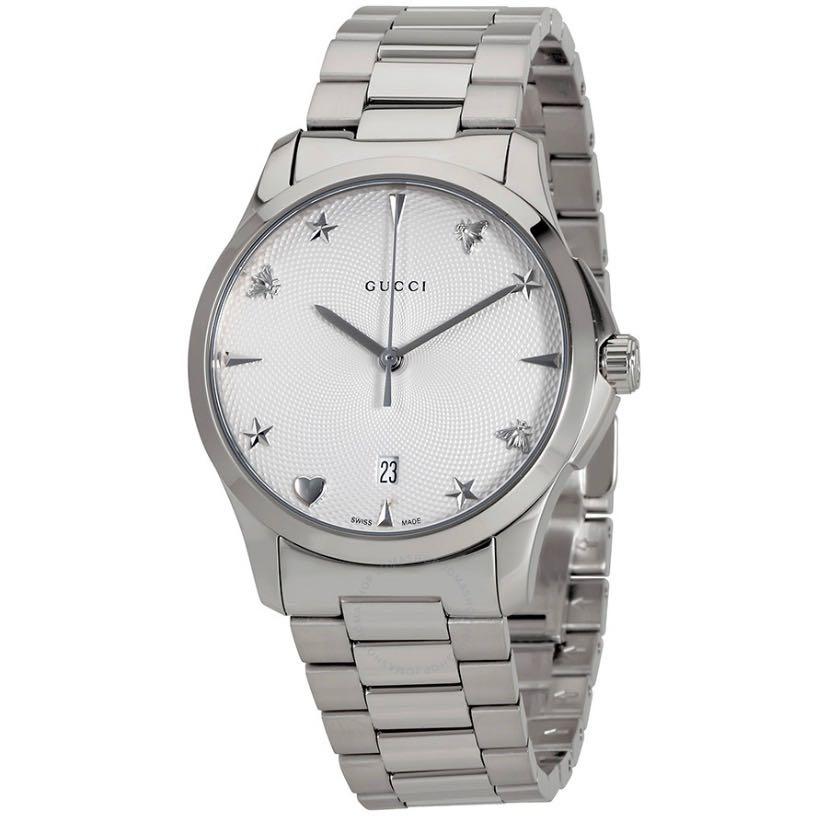 Gucci G Timeless Silver Dial Couple Watch YA1264028 38mm