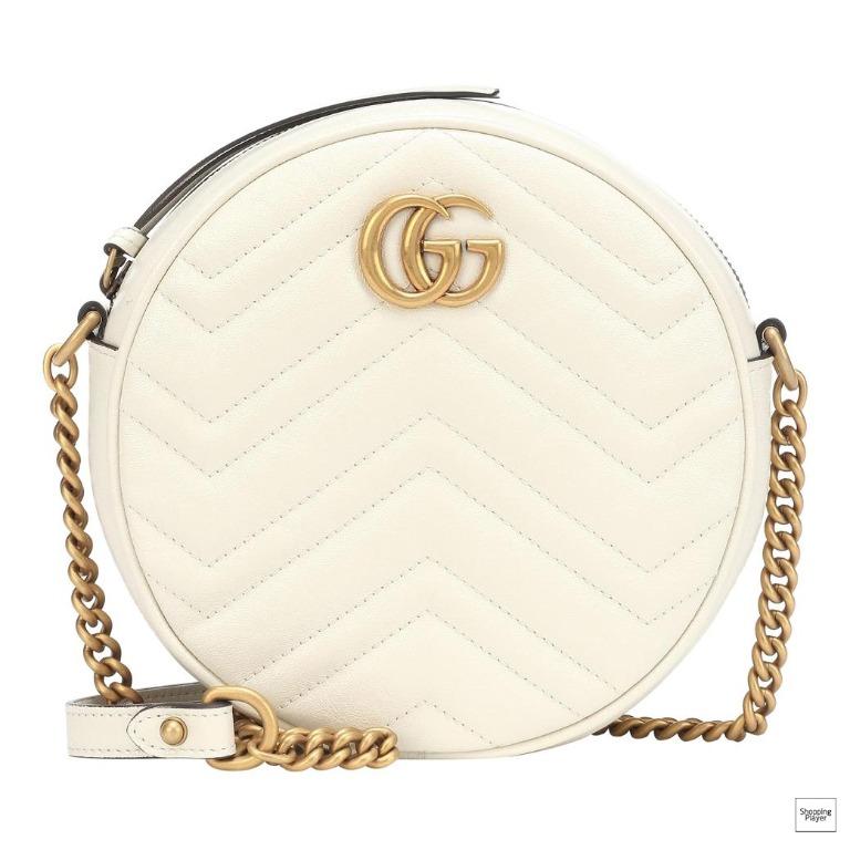 White round gucci bag hot sale