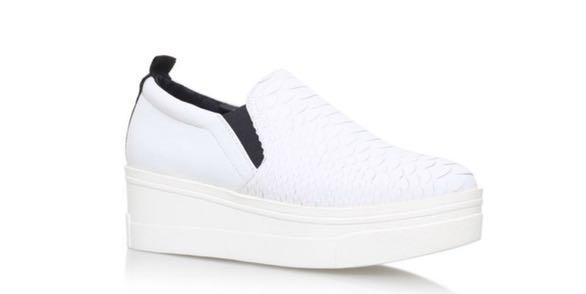 kurt geiger white platform trainers