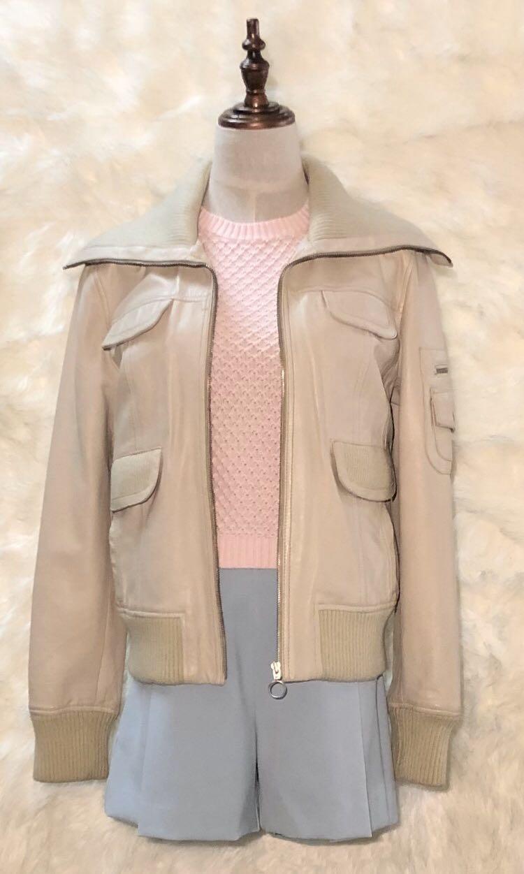 mng genuine leather jacket