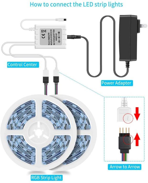 Minger 32 8 Ft Led Strip Lights Rgb Waterproof Minger Led Strip Light 300 Color Changing Led Lights With 44 Key Ir Remote Control Ideal For Room Home Kitchen Party Christmas 2 X 16 4 Connect with easy clip cable connecter. minger 32 8 ft led strip lights rgb waterproof minger led strip light 300 color changing led lights with 44 key ir remote control ideal for room