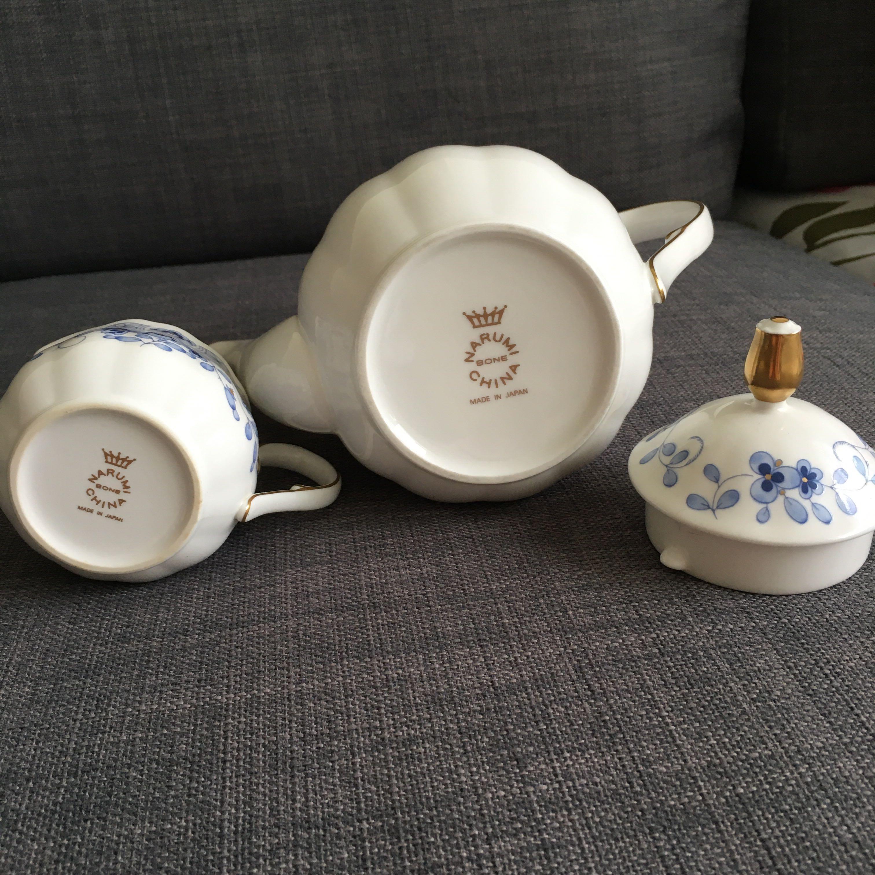 Narumi Milano Bone China Teapot with Milk Jar, Furniture & Home Living