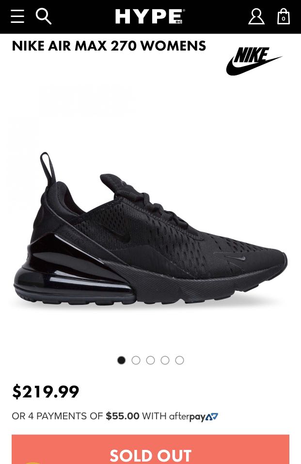 Nike Air Max 270S Black Track Shoes 