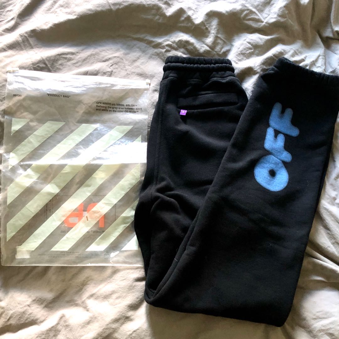 Off white color sweatpants outlet