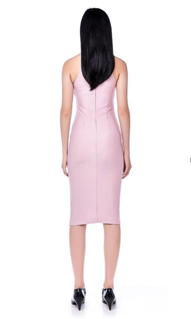 lavender bodycon midi dress
