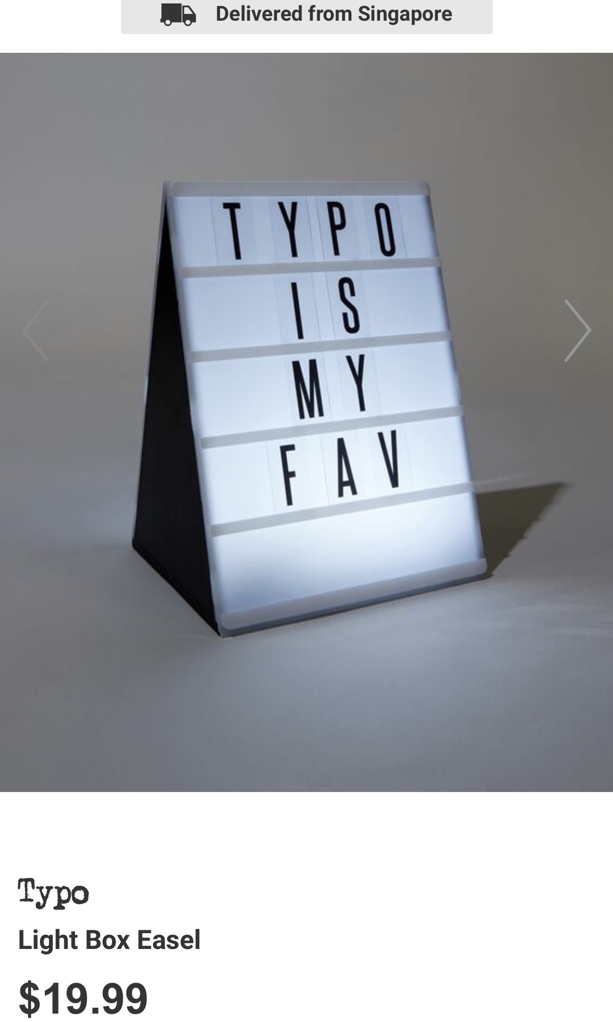 45 OFF Typo light box easel, Furniture & Home Living, Home Decor