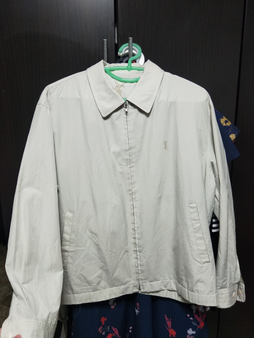 Vintage YSL Beige Harrington Jacket, Men's Fashion, Coats, Jackets and ...