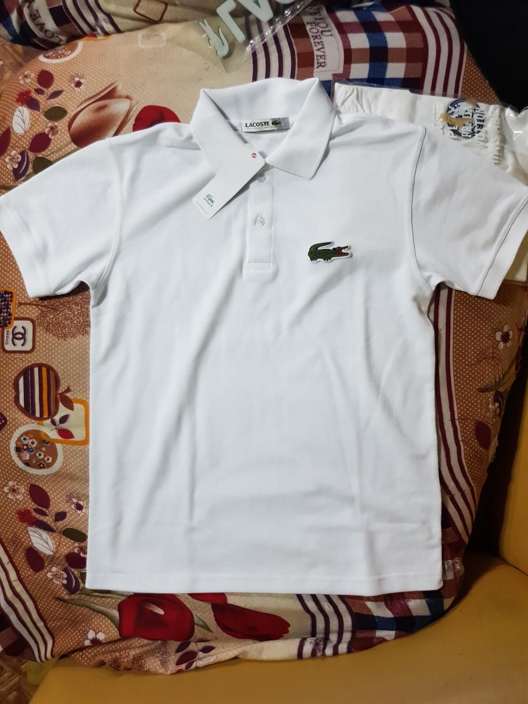 White Lacoste shirts high quality, Men's Fashion, Tops & Sets, Tshirts & Polo Shirts on Carousell