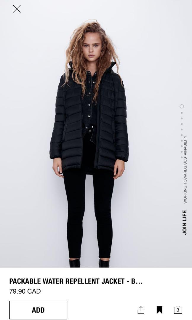 Zara packable outlet puffer