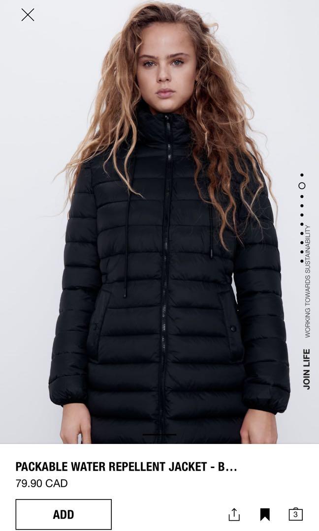 Zara packable outlet puffer