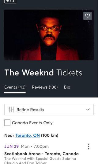 Weeknd After Hours Concert Tickets $200