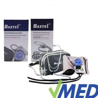 Baxtel Aneroid Sphygmomanometer w/ Dual-Head Stethoscope Set Blood Pressure Monitor