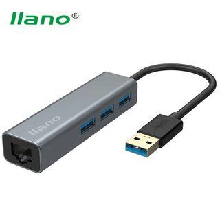 llano 4 in 1 Start A Hub Type C Hub (USB 3.0 X 3 / Gigabit RJ45 Ethernet Hub x 1) Cable Converter