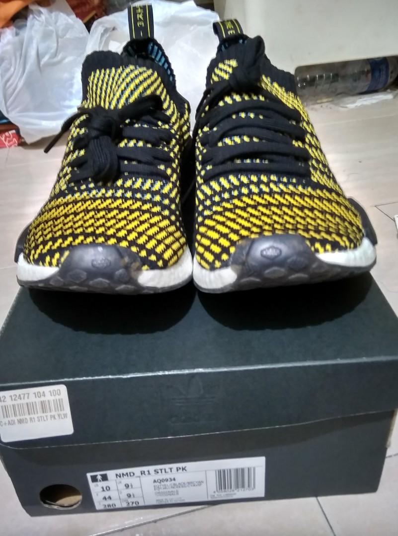 Adidas nmd r1 stlt pk yellow Men s Fashion Footwear Sneakers on Carousell