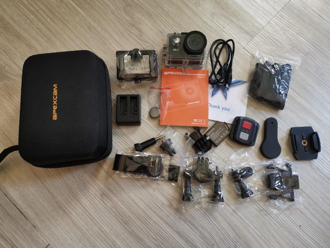 BNIB Apexcam Waterproof action camera 4K 16 MP Wifi Ultra HD 40 m 170 Wide angle 2.4 G Wireless remote control 5.1 cm LCD screen 2 rechargeable