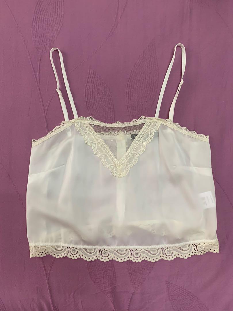 Brandy Melville Larissa Eden Lace Top - white  Brandy melville tops, White  lace top, Crop top shirts