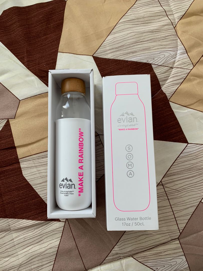 Evian x Virgil Abloh x Soma Glass Bottle, Furniture & Home Living