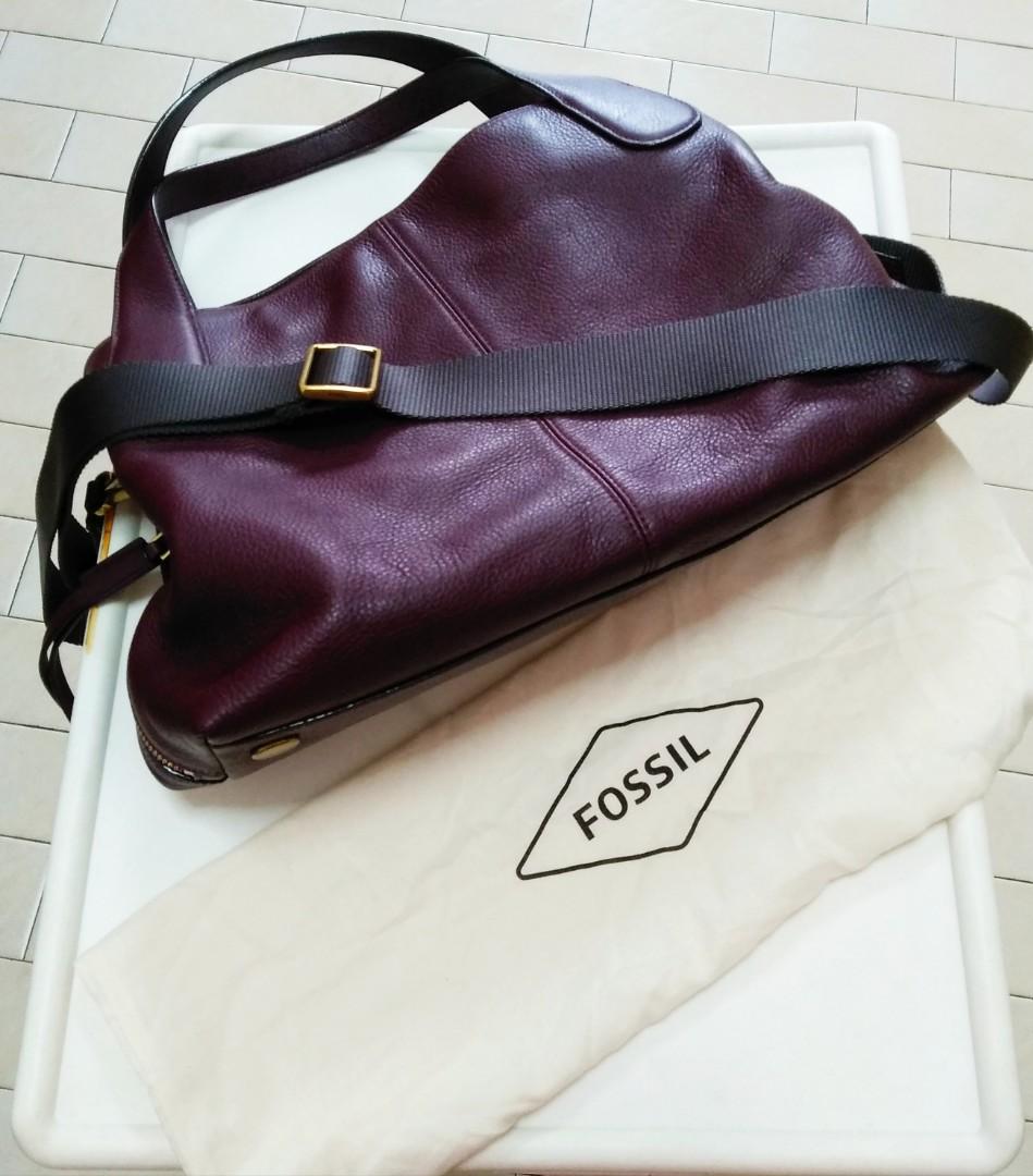 FOSSIL Maya Satchel Bag Maroon colour Women s Fashion Bags Wallets Tote Bags on Carousell