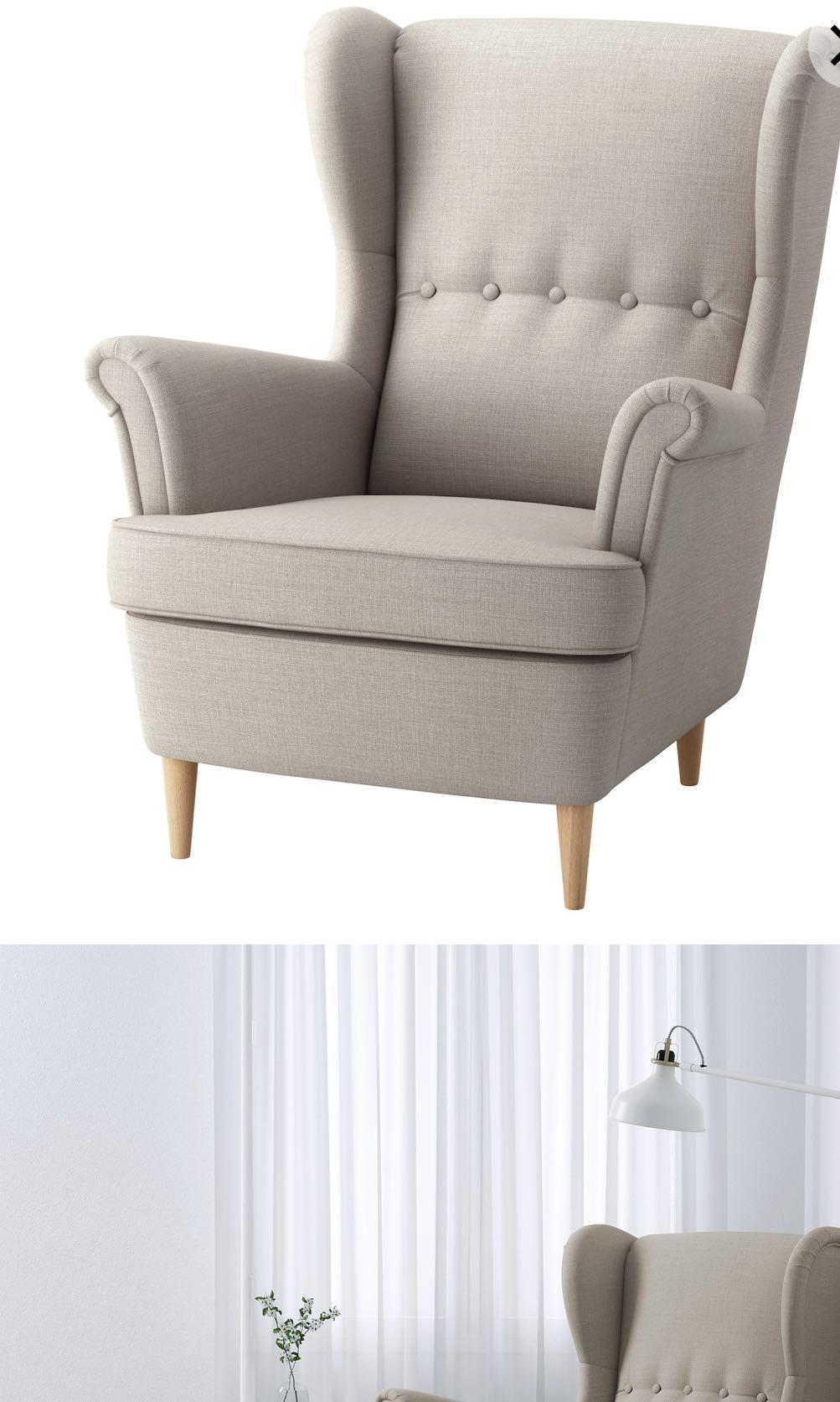 Ikea Strandmon Wing Armchair Light Beige Furniture Sofas On Carousell