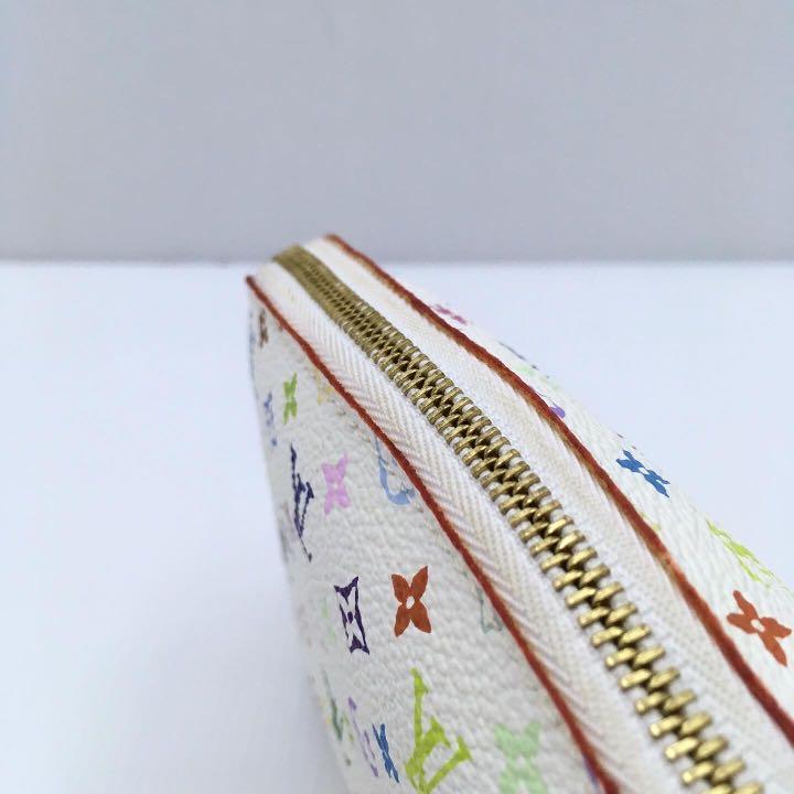 LOUIS VUITTON Multicolor Pochette Cosmetic Pouch White M47354 LV