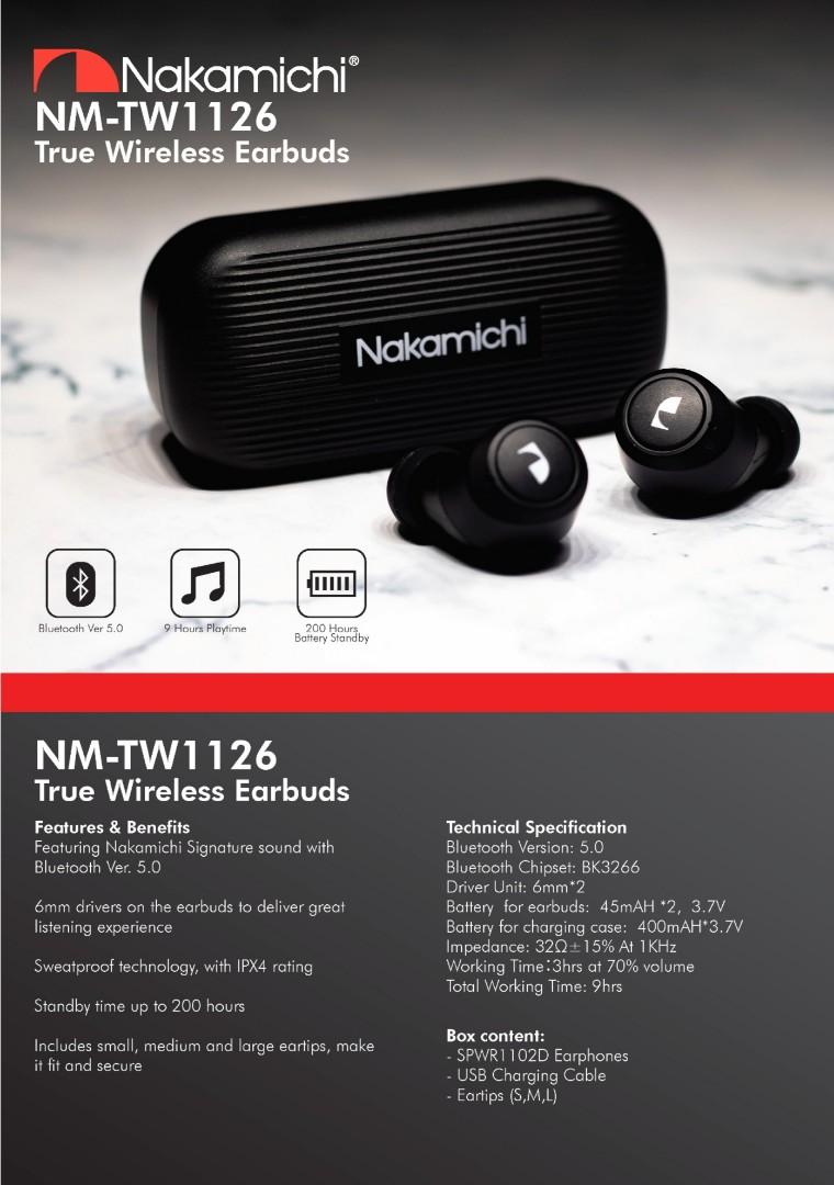Nakamichi earbuds online tw1126 review