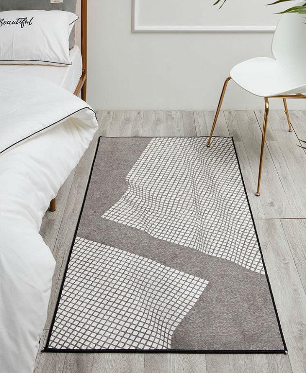 Optical Illusion Rug Round Runner Bedroom Decor Carpet, Furniture